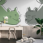 Papier peint Couple de chats couchés