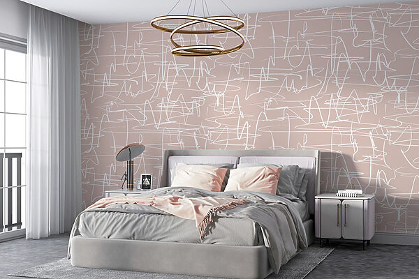 Lignes blanches sur fond rose Papier peint Lignes blanches sur fond rose