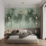 Papier peint Groupe d'arbres dans le brouillard