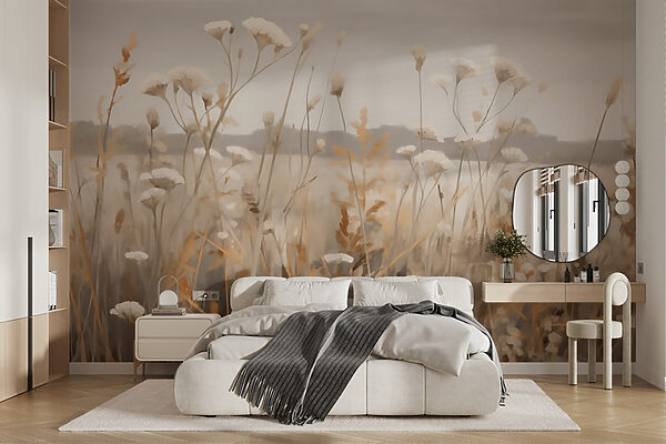 Wall murals Field of flowers and grass Papier peint Wall murals Field of flowers and grass