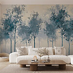 Papier peint Groupe d'arbres dans le brouillard
