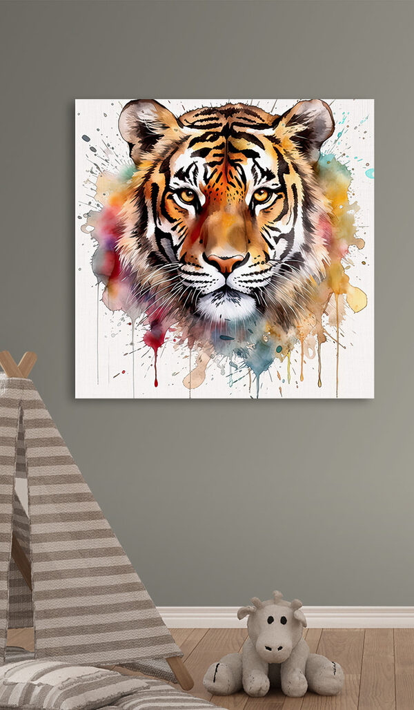 Tableaux Tableaux Tigre avec des éclaboussures colorées (UGS : s32335)