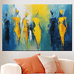Tableaux Peinture de personnes en jaune et bleu