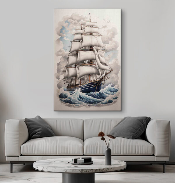 Peinture d'un navire dans l'océan Tableaux Peinture d'un navire dans l'océan