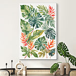 Tableaux Groupe de feuilles vertes et orange