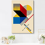 Tableaux Motif géométrique coloré avec du noir, du rouge et du jaune