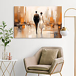 Tableaux Homme et femme marchant dans une rue