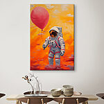 Tableaux Un astronaute tenant un ballon
