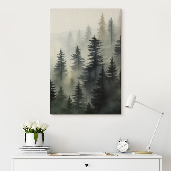 Forêt brumeuse avec des arbres Tableaux Forêt brumeuse avec des arbres