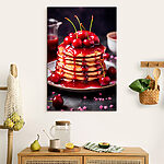 Tableaux Pile de crêpes avec du sirop de cerise sur le dessus