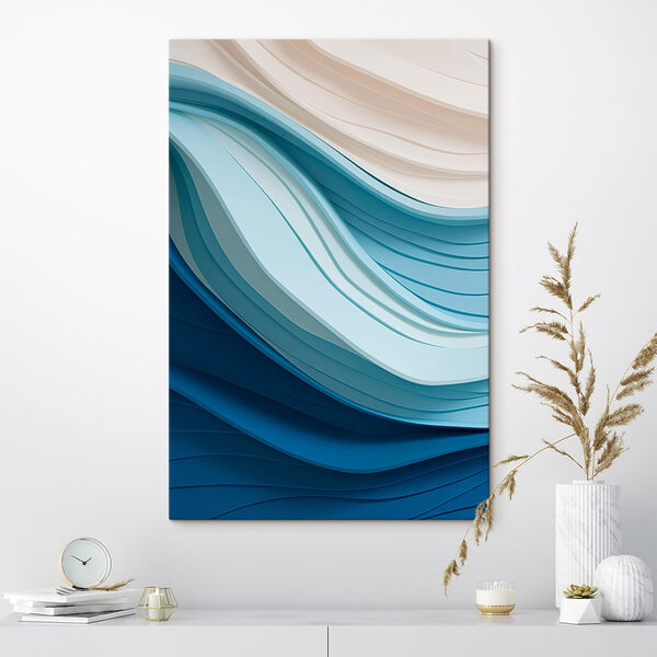 Lignes ondulées bleues et blanches Tableaux Lignes ondulées bleues et blanches