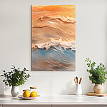 Tableaux Les vagues dansent dans des couleurs douces et chaudes