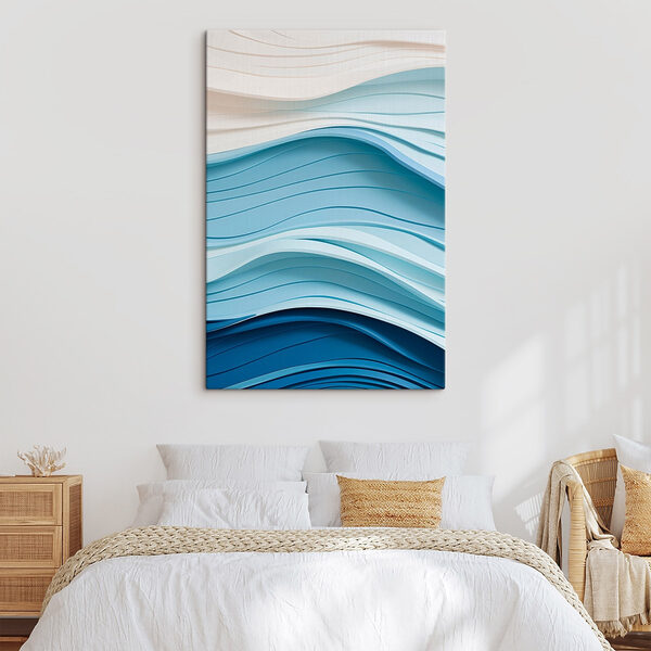 Lignes ondulées bleues et blanches Tableaux Lignes ondulées bleues et blanches