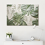 Tableaux Groupe de feuilles vertes et blanches