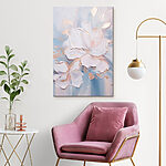 Tableaux Peinture de fleurs sur une surface blanche