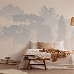 Papier peint Groupe d'arbres dans le brouillard