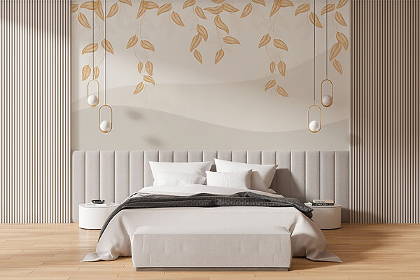 Feuillage serein sur fond clair Papier peint Feuillage serein sur fond clair