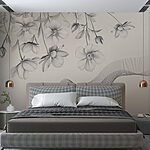 Papier peint Fleurs délicates aux lignes fluides