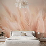 Papier peint Des plumes douces dans des teintes tendres.