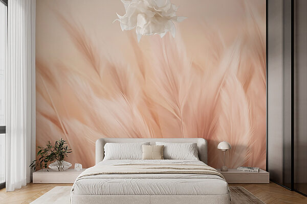 Des plumes douces dans des teintes tendres Papier peint Des plumes douces dans des teintes tendres