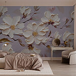 Papier peint Peinture de fleurs blanches