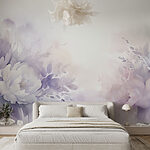 Papier peint Peinture de fleurs et de feuilles