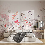 Papier peint Peinture de fleurs et de plantes