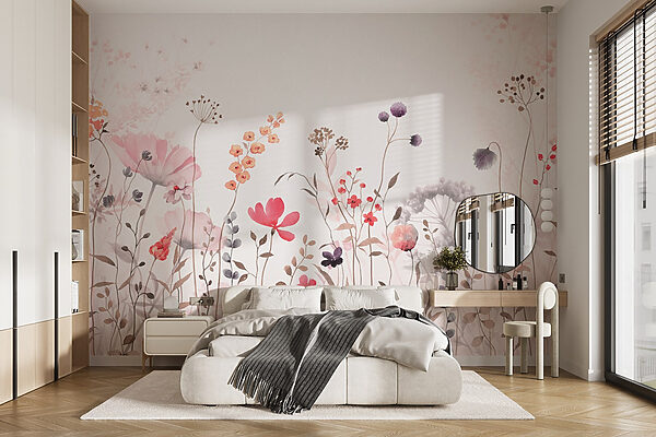 Peinture de fleurs et de plantes Papier peint Peinture de fleurs et de plantes