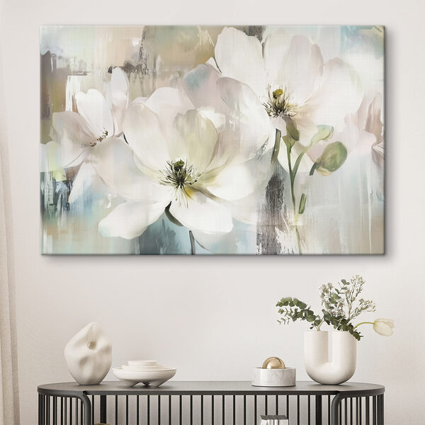 Fleurs d'un blanc tendre dans des teintes douces Tableaux Fleurs d'un blanc tendre dans des teintes douces