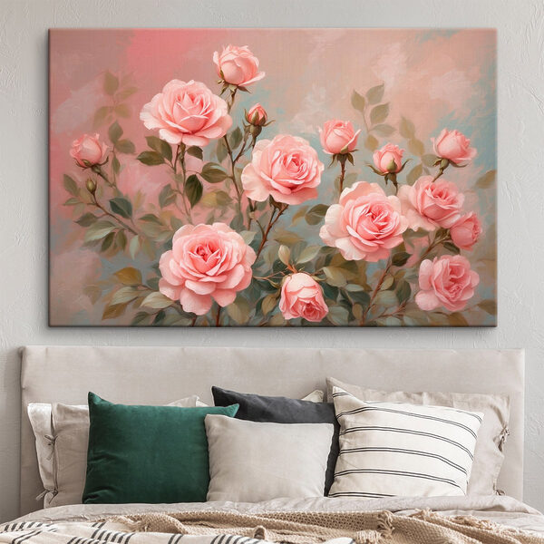Peinture de roses roses Tableaux Peinture de roses roses
