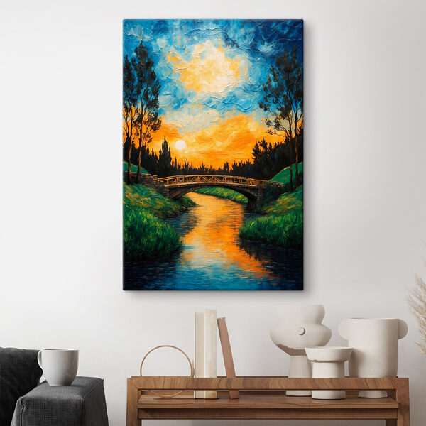 Pont au-dessus d'une rivière Tableaux Pont au-dessus d'une rivière