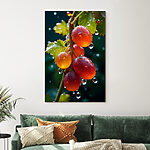 Tableaux Grappe de raisins avec des gouttes d'eau dessus