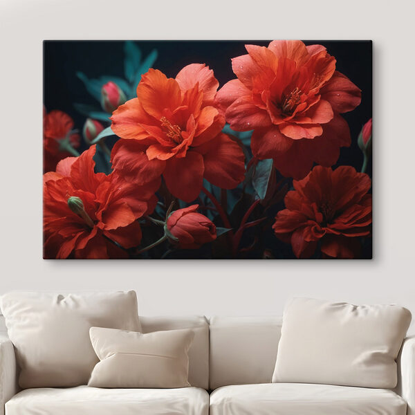 Groupe de fleurs rouges Tableaux Groupe de fleurs rouges