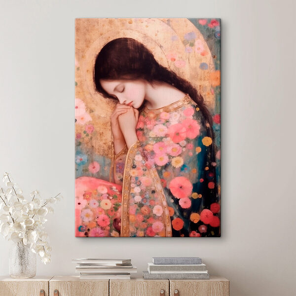 Peinture d'une femme dormant les mains croisées Tableaux Peinture d'une femme dormant les mains croisées