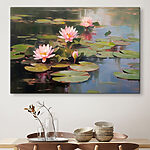 Tableaux Groupe de fleurs roses sur des nénuphars