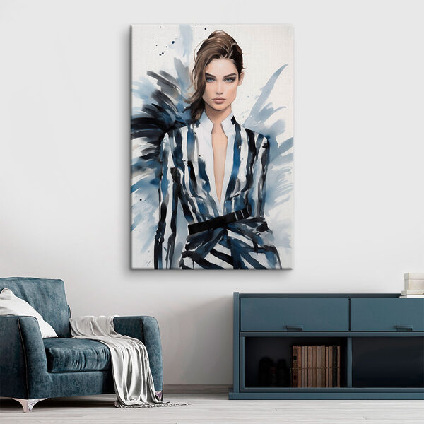 Tableaux Femme en veste rayée