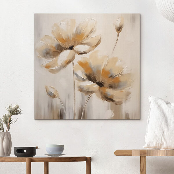 Tableaux Peinture de fleurs sur fond blanc