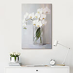 Tableaux Peinture d'une orchidée blanche dans un vase en verre