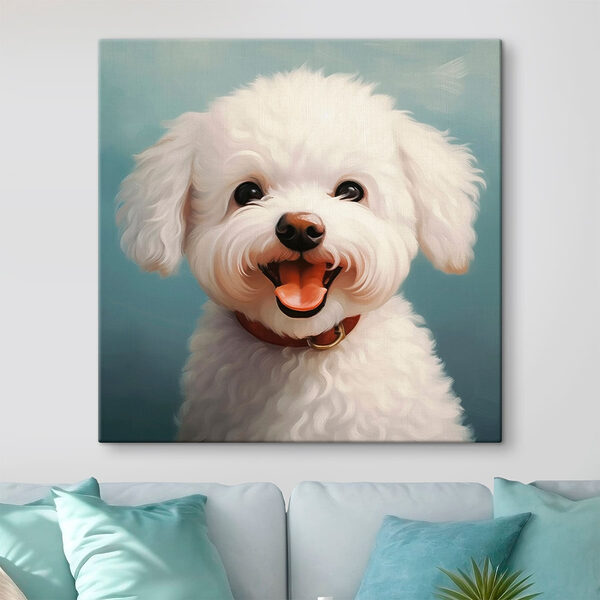 Chien blanc avec la bouche ouverte Tableaux Chien blanc avec la bouche ouverte