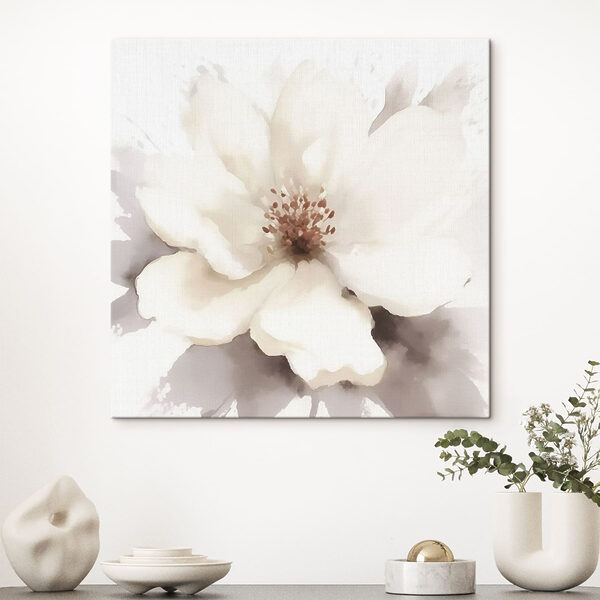 Fleur blanche avec centre brun Tableaux Fleur blanche avec centre brun