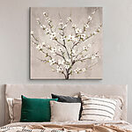 Tableaux Peinture d'un arbre avec des fleurs blanches