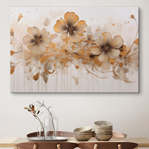 Abstraction florale avec des traits élégants Tableaux Abstraction florale avec des traits élégants