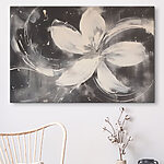Tableaux Fleur blanche sur fond noir