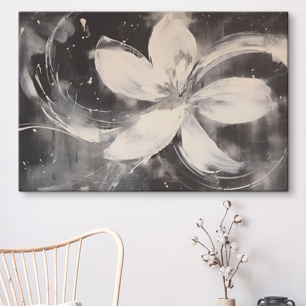 Fleur blanche sur fond noir Tableaux Fleur blanche sur fond noir