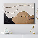 Tableaux Noir et blanc et lignes marron