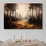 Tableaux Peinture d'une forêt avec des arbres