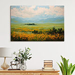 Tableaux Champ de fleurs et montagnes
