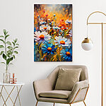 Tableaux Des fleurs éclatantes dans un champ vibrant