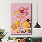 Tableaux Verre avec un verre et des citrons