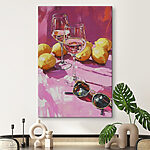 Tableaux Peinture de verres à vin et de citrons